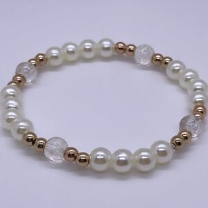 NWT Wool + Pepper Co. Clear Glass Bracelet